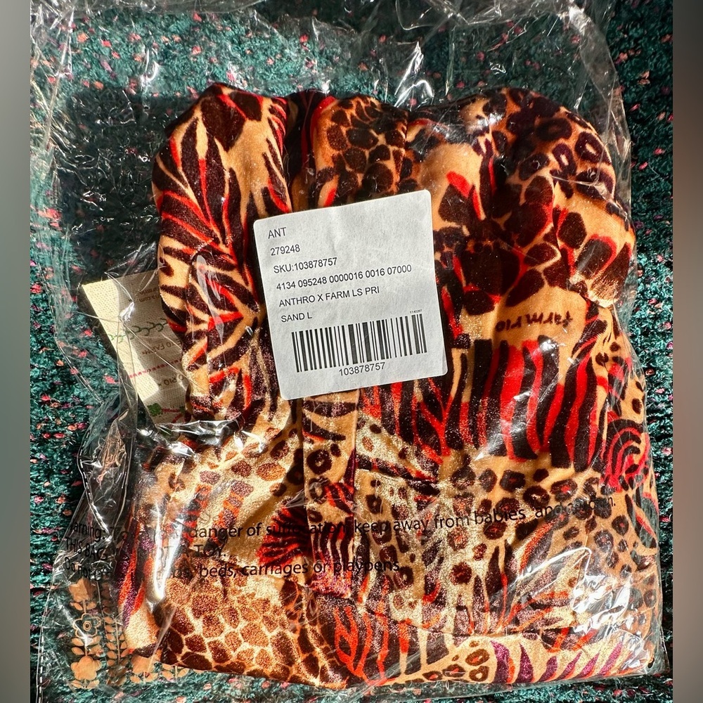 RARE Farm Rio x Anthropologie NWT Long-Sleeve Printed Romper—L - Picture 9 of 16